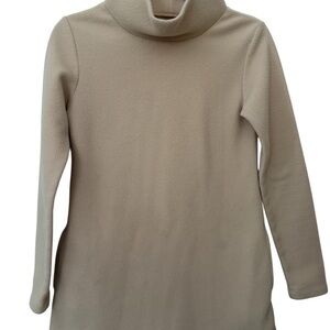 Dudley Stephens Beige Cowl Neck Turtleneck Sweater